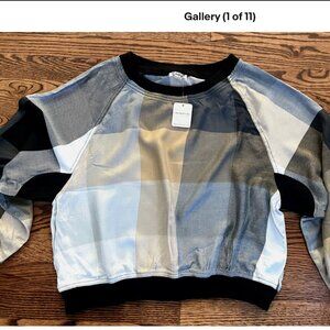 New! Free People Sugar Cookie Flannel Pullover M 8 Women's Plaid Blouse Top NWT